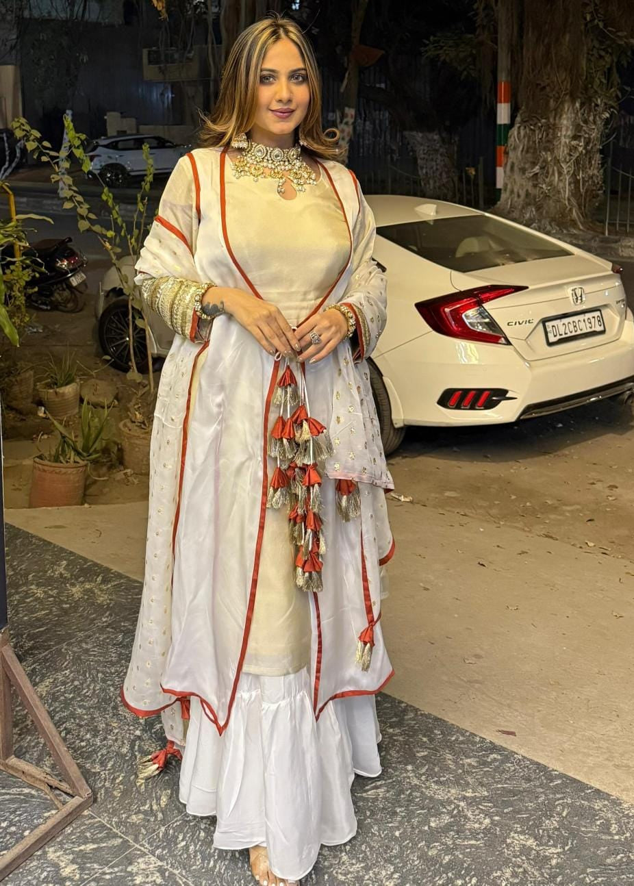 Ireesha - Ivory Sharara Suit