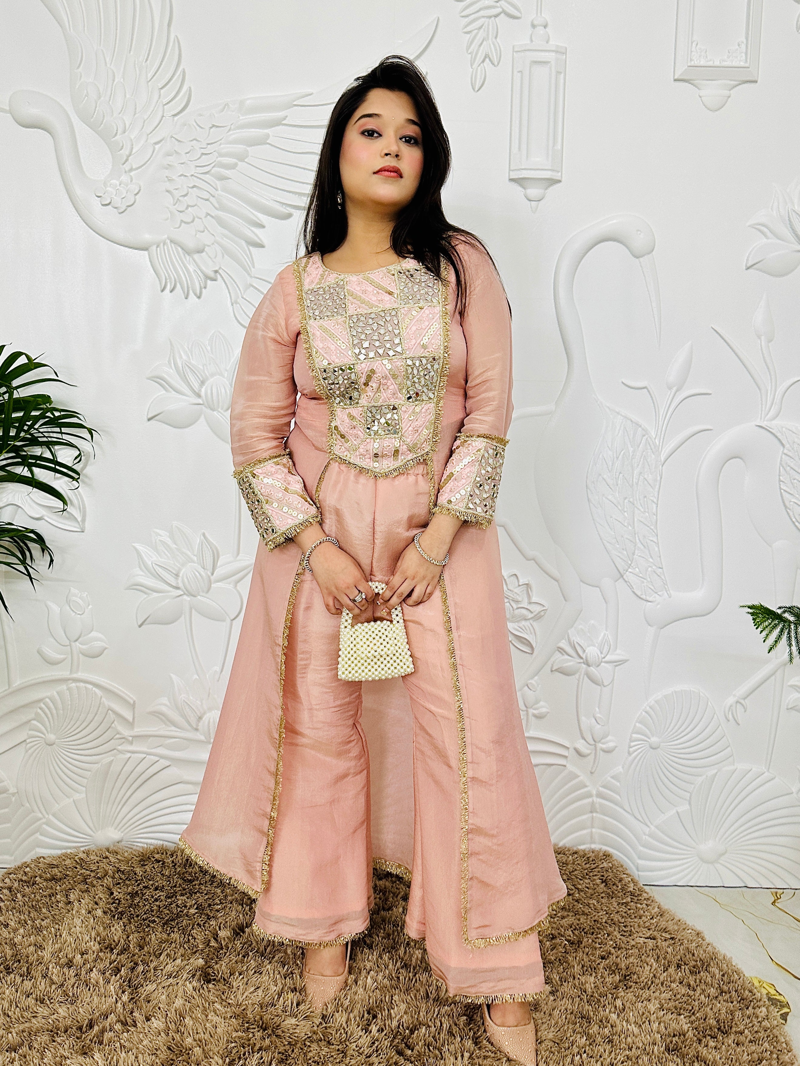 Noora - Peach Designer Co-ord Set