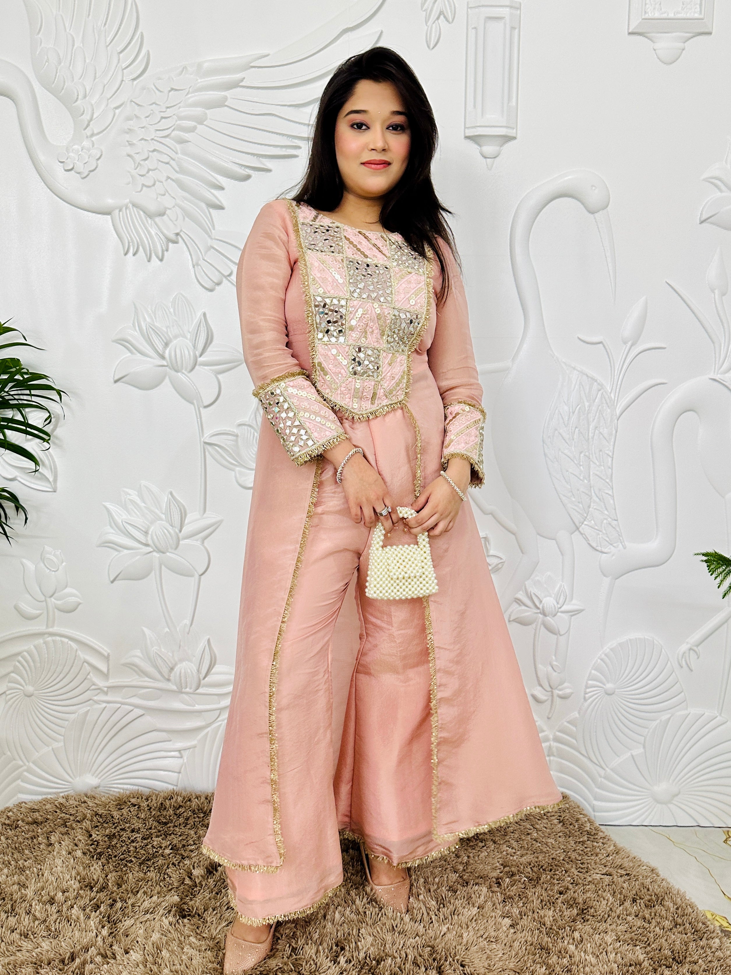 Noora - Peach Designer Co-ord Set