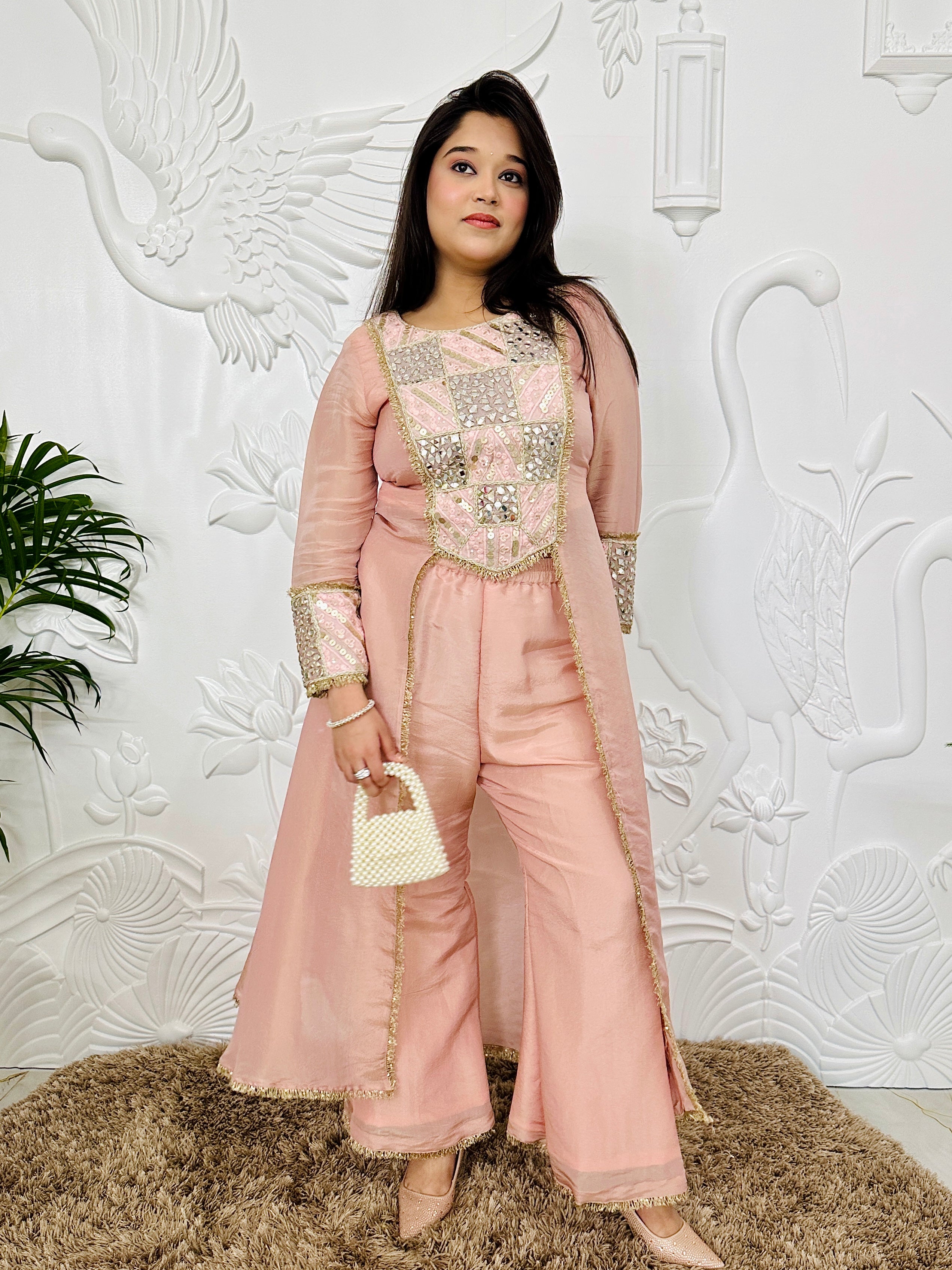 Noora - Peach Designer Co-ord Set