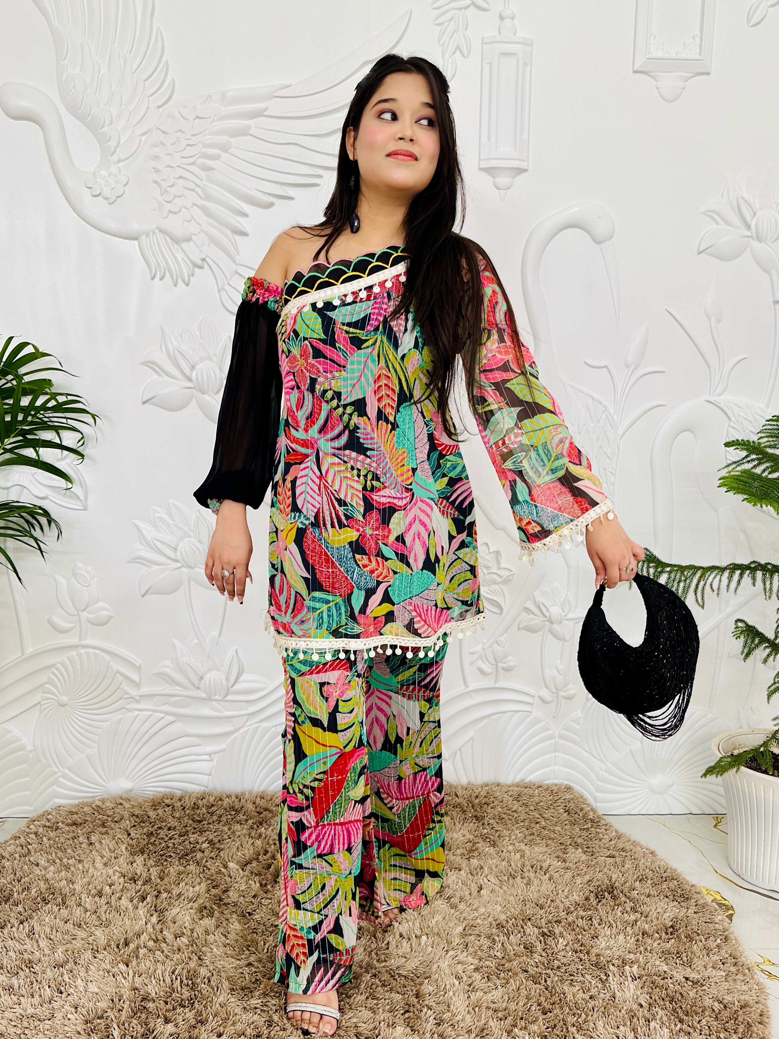 Julia - Black Designer Co-ord Set
