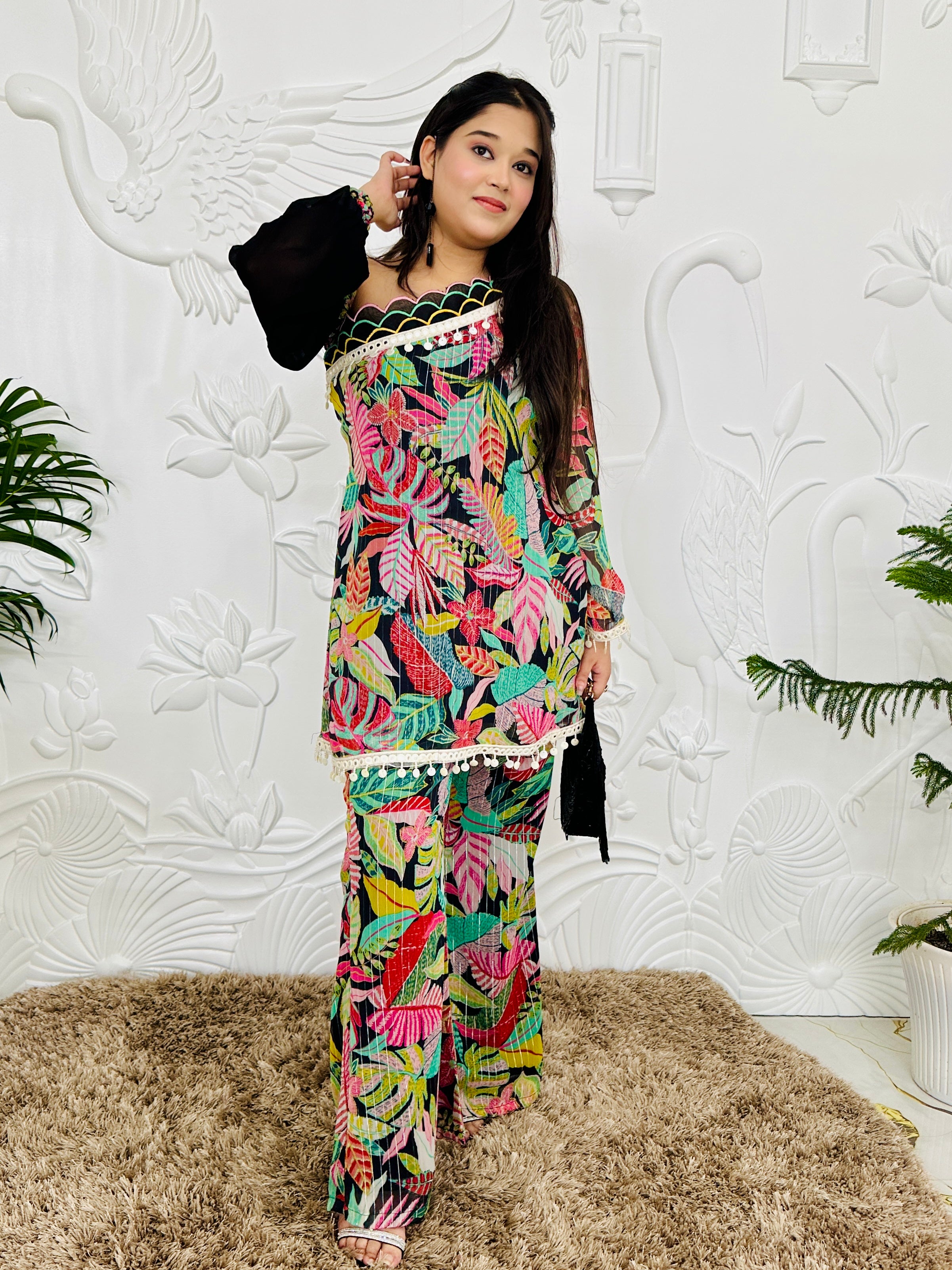 Julia - Black Designer Co-ord Set