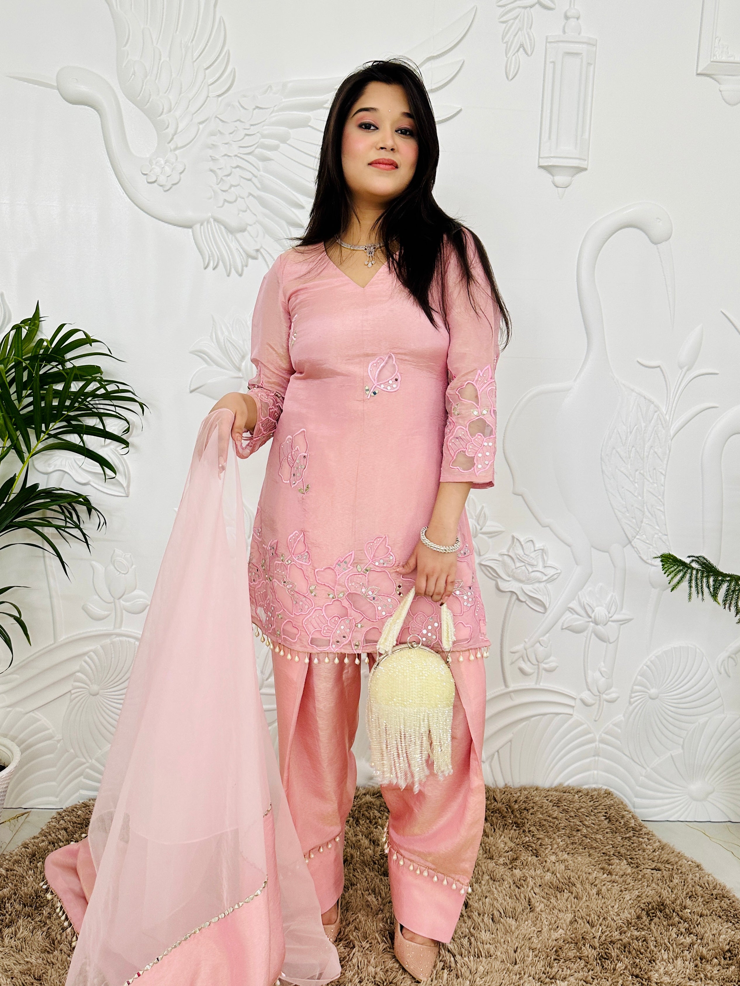 Nayab - Blush Pink Farshi Salwar Suit