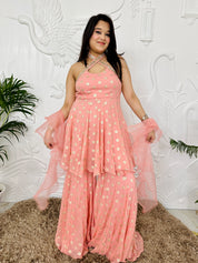 Shanaya - Peach Girlish Sharara Suit