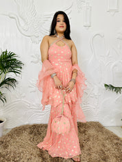 Shanaya - Peach Girlish Sharara Suit