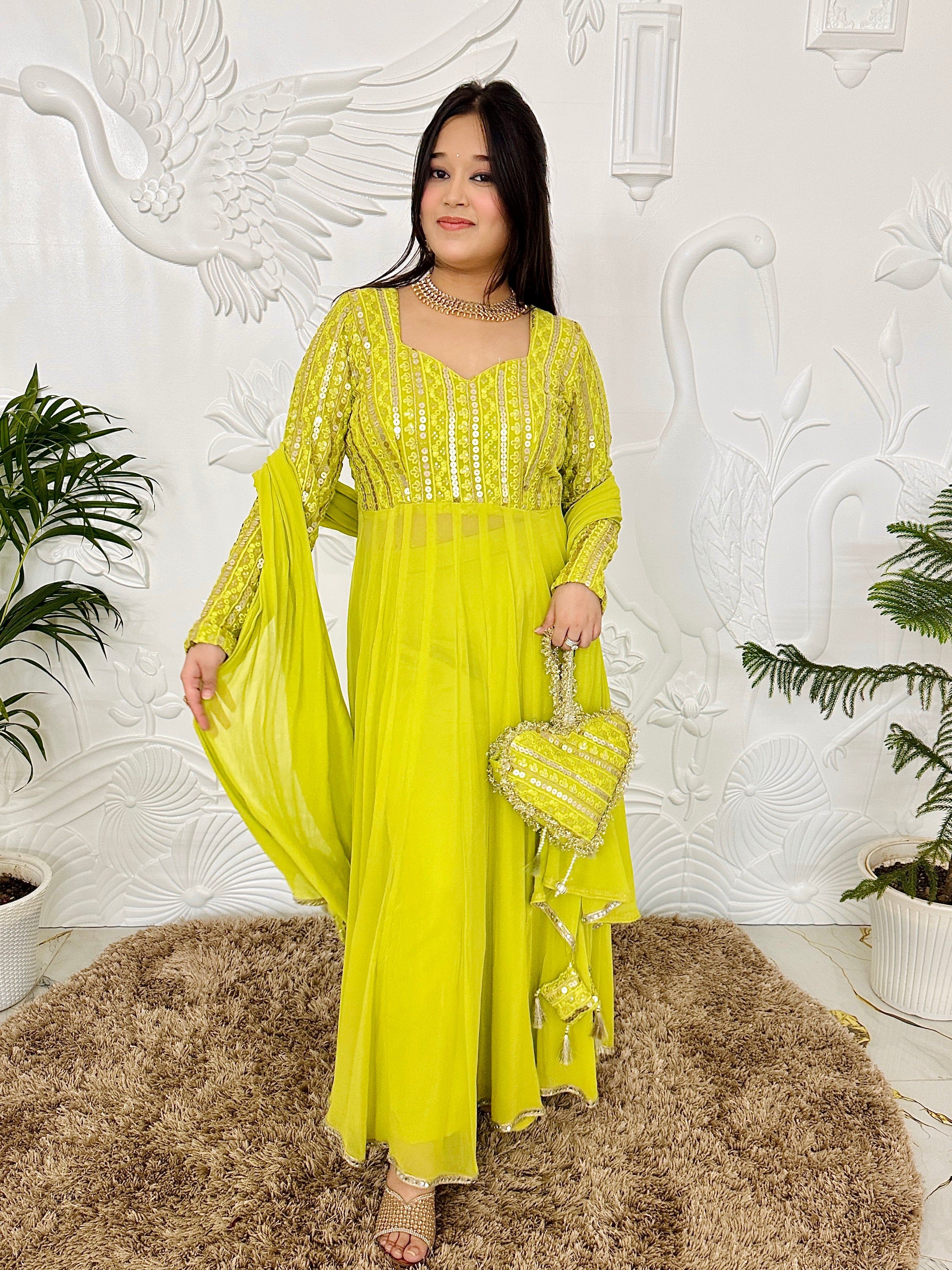 Alina - Green Anarkali