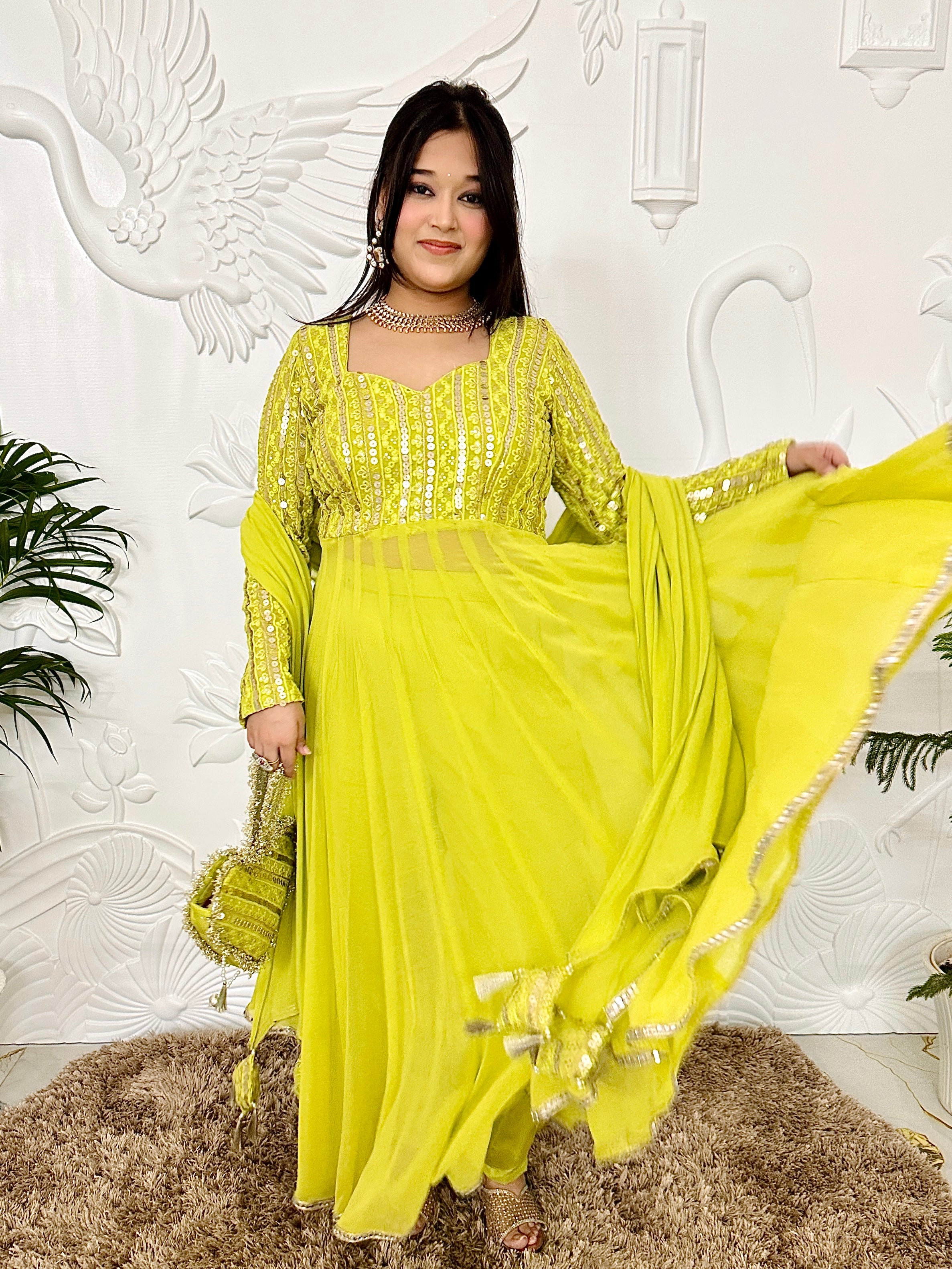 Alina - Green Anarkali