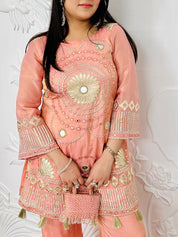 Hania - Peach Designer Co-ord Set