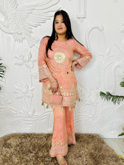 Hania - Peach Designer Co-ord Set