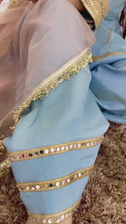 Zinnat - Powder Blue Farshi Salwar